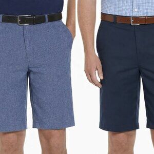 2 Pair Ben Hogan Blue Stretch Performance 9” Golf Shorts 38 waist